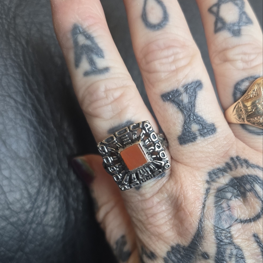 Evil Pawn Jewelry Carnelian Jaguar Ring